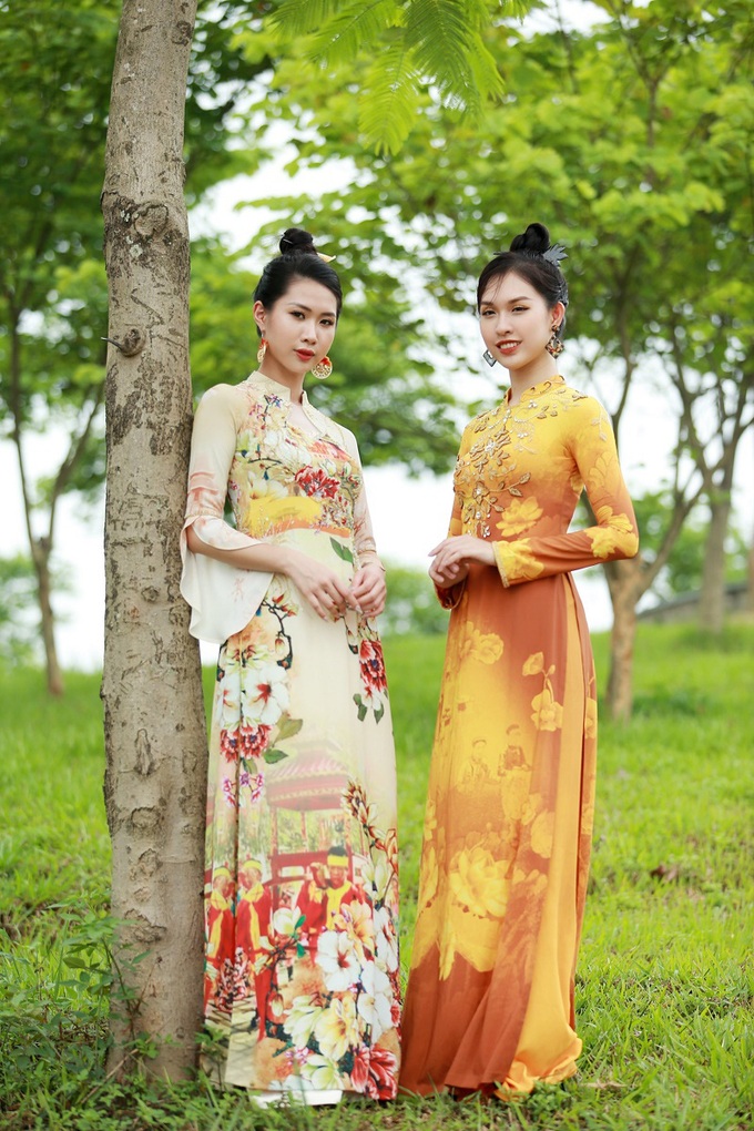 Chiêm ngưỡng bộ sưu tập áo dài 'Di sản Đền Hùng' - Ảnh 2. Chiêm ngưỡng bộ sưu tập áo dài 'Di sản Đền Hùng' - Ảnh 2.