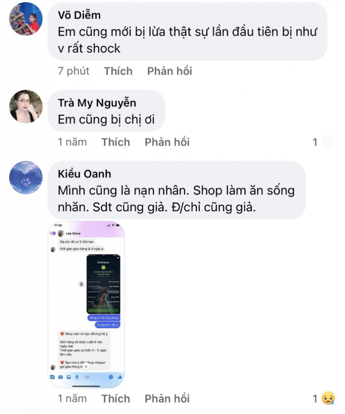 Trên mạng xã hội, rất nhiều “nạn nhân” kêu trời vì bị trang “LEE STORE” lừa đảo số tiền vài trăm nghìn đến 1 triệu đồng.