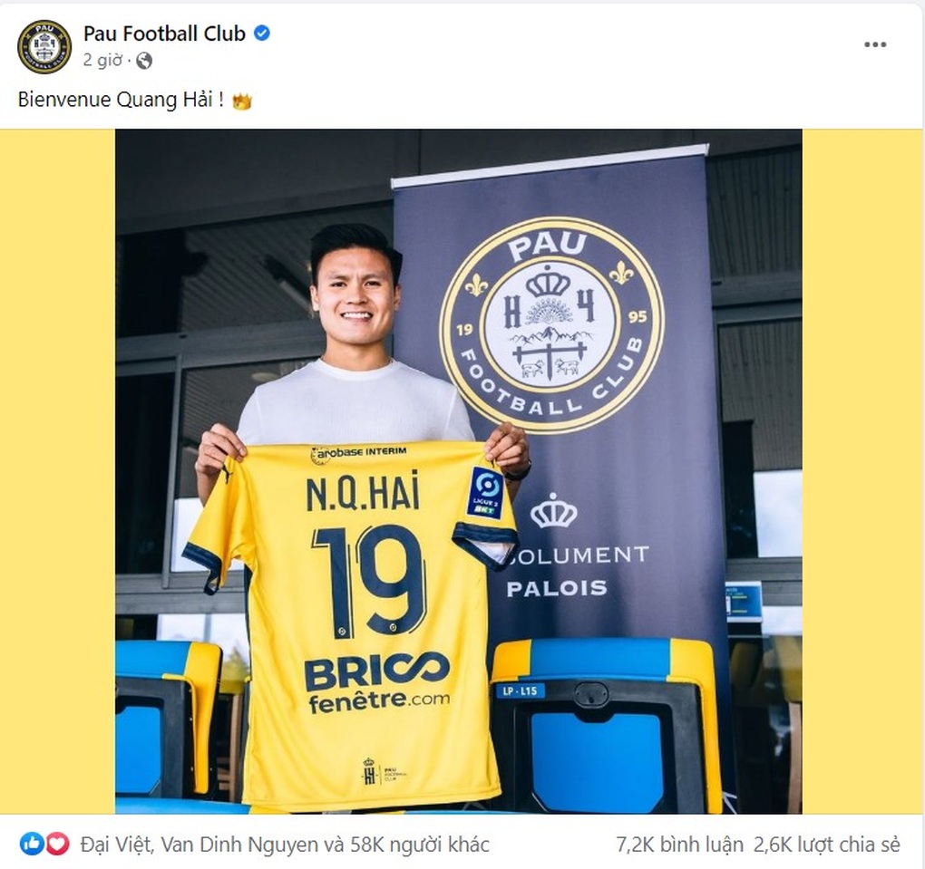 Cổ động viên Pau FC: Hy vọng Quang Hải sẽ chơi tốt như Victor Lobry - 1 Cổ động viên Pau FC: Hy vọng Quang Hải sẽ chơi tốt như Victor Lobry - 1