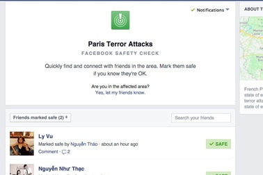 Facebook mở tính năng “thông báo an toàn” trong vụ khủng bố tại Pháp