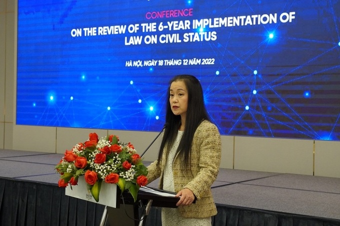 Bà Naomi Kitahara, Trưởng đại diện UNFPA tại Việt Nam phát biểu tại Hội nghị.