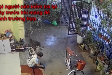 Cô gái xỏ giày có rắn nấp bên trong