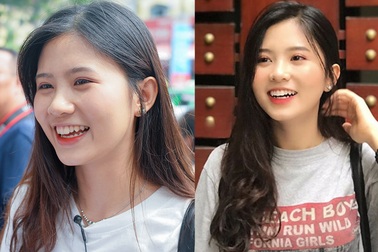 Nữ sinh cười toả nắng sau khi thi môn Văn THPT quốc gia bỗng chốc nổi tiếng