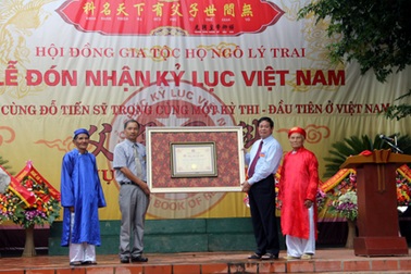 Dòng họ Ngô Lý Trai được công nhận kỷ lục Guiness 