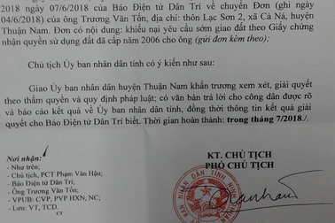 Chủ tịch tỉnh Ninh Thuận chỉ đạo giải quyết, hồi âm khiếu nại của bạn đọc Dân trí!