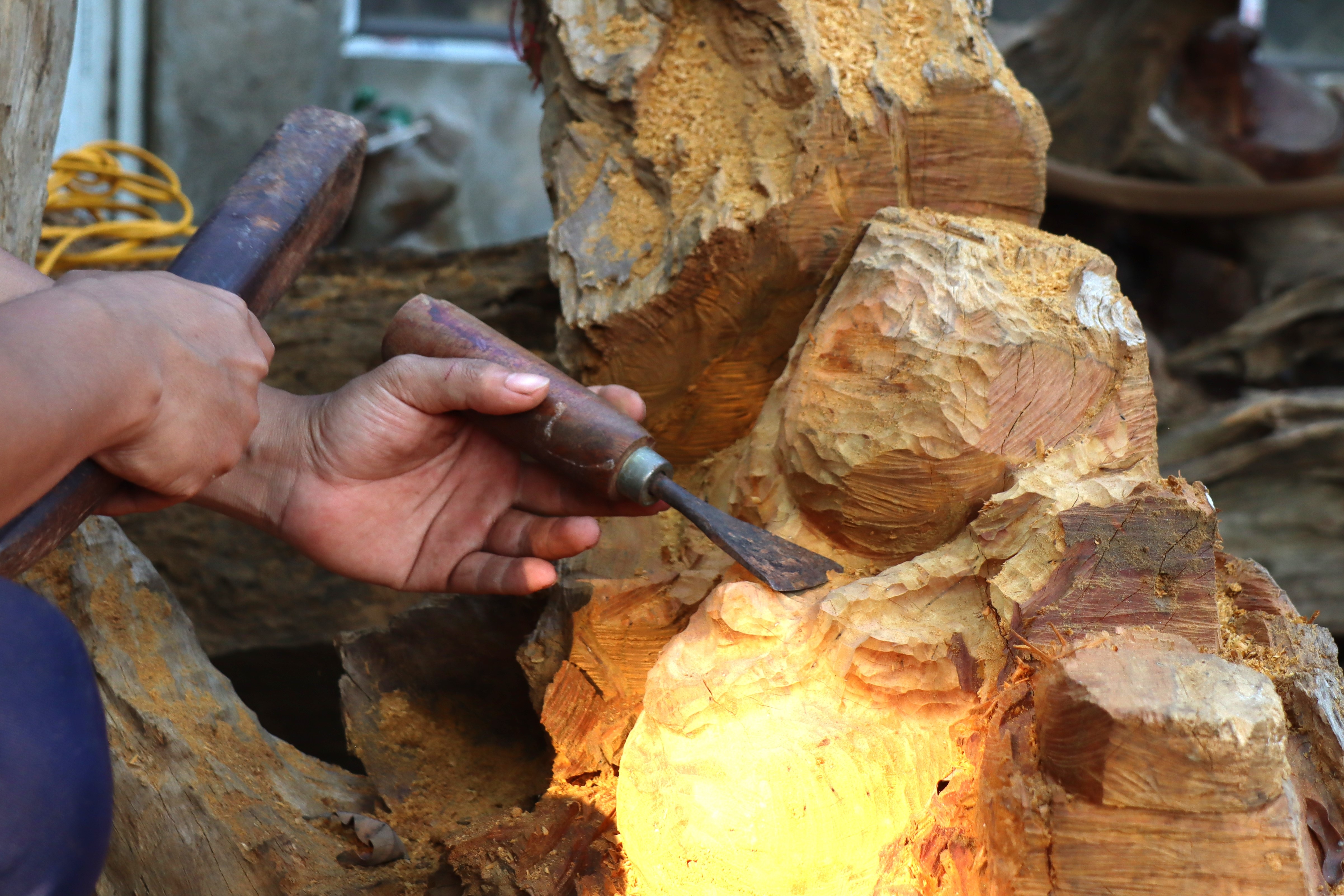 Seluruh kampung menggali tunggul pokok yang reput untuk diukir, dan tanpa diduga menjualnya dengan harga ratusan juta dong - 3 Cả làng đào gốc cây mục về đục đẽo, ai ngờ bán giá trăm triệu đồng - 3