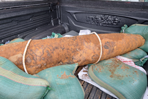 Phát hiện quả bom 250kg khi thi công đường