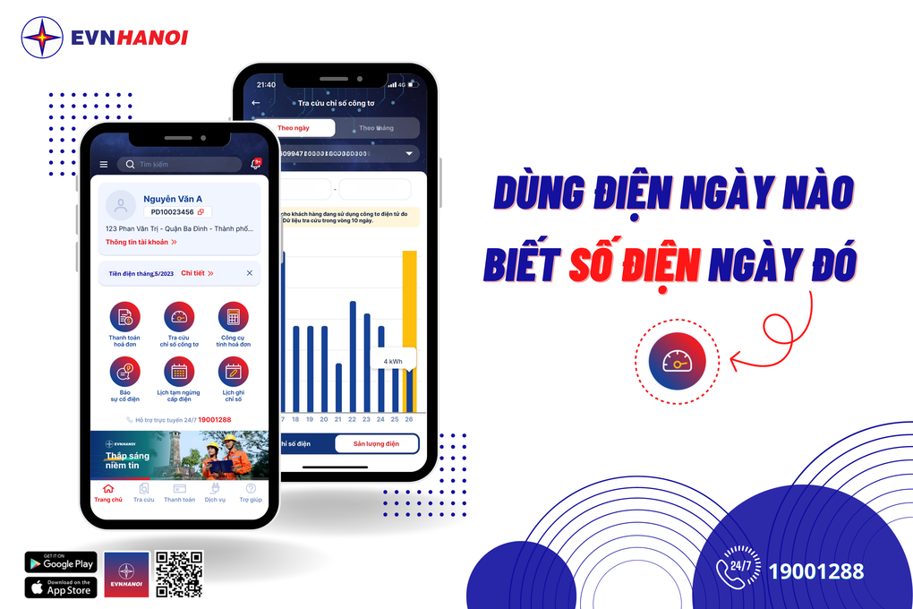 Những tính năng một chạm trên ứng dụng EVNHANOI - 3 Những tính năng một chạm trên ứng dụng EVNHANOI - 3