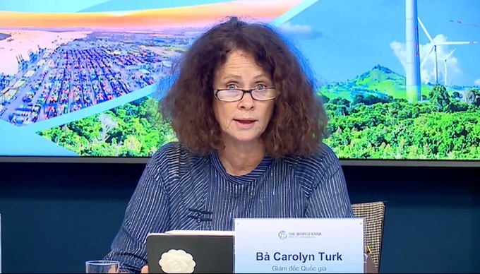Bà Carolyn Turk, Giám đốc Quốc gia Ngân hàng Thế giới tại Việt Nam phát biểu tại buổi họp báo