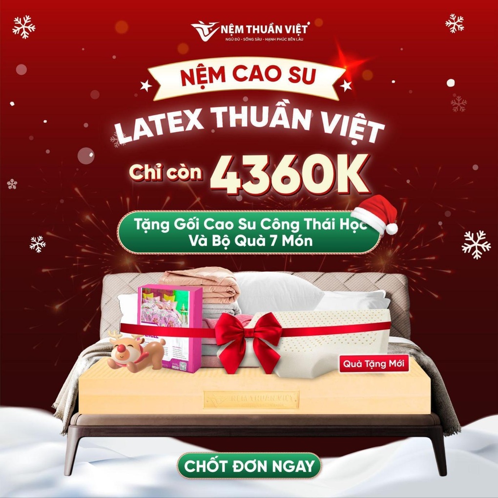 Nệm Thuần Việt tổ chức đại tiệc cuối năm - Chăn ga gối nệm giảm đến nửa giá - 2 Nệm Thuần Việt tổ chức đại tiệc cuối năm - Chăn ga gối nệm giảm đến nửa giá - 2