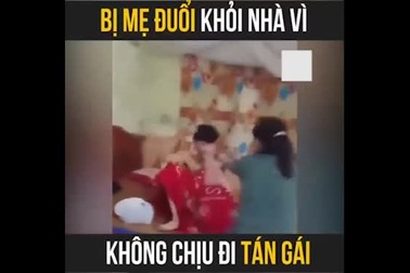 Đoạn clip ghi lại cảnh chàng trai bị đuổi khỏi nhà vì không chịu đi chơi tìm vợ: