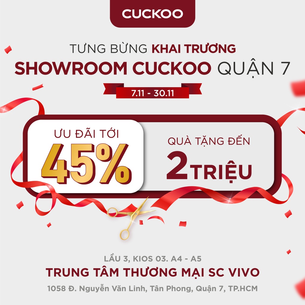 Cuckoo tung khuyến mại giảm giá nhân khai trương showroom mới - 4 Cuckoo tung khuyến mại giảm giá nhân khai trương showroom mới - 4