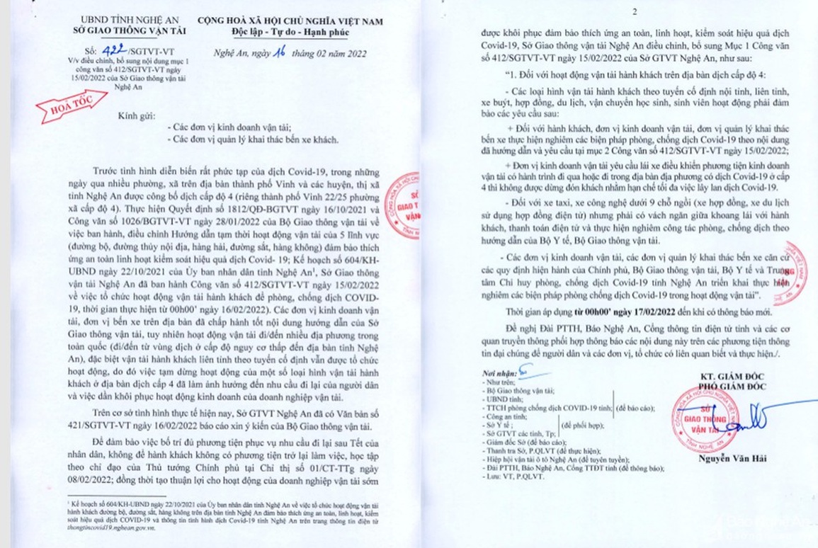 Dừng các hoạt động vận tải hành khách tại thời điểm này là không phù hợp - 1