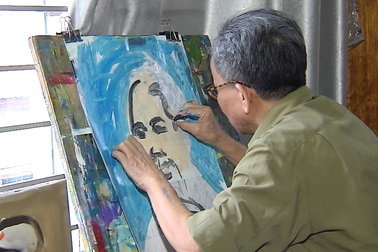 Câu chuyện bức tranh vẽ Bác Hồ bằng máu của người họa sĩ mù