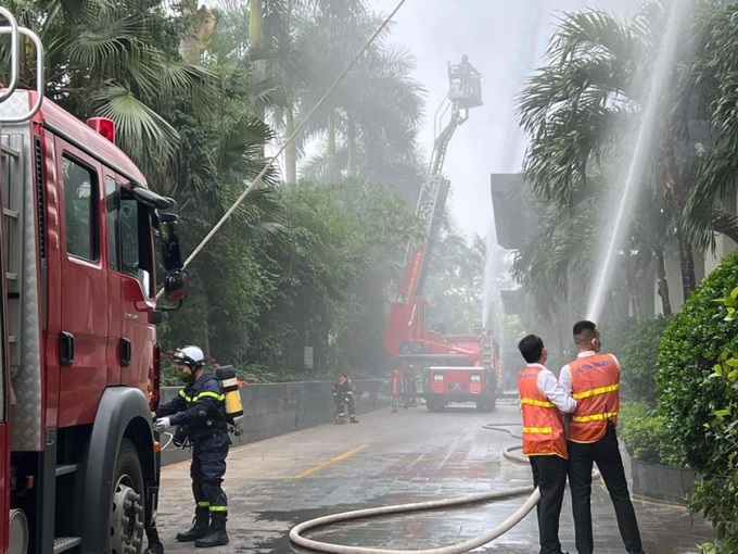 Lực lượng PCCC diễn tập phương án phòng cháy chữa cháy và cứu nạn cứu hộ