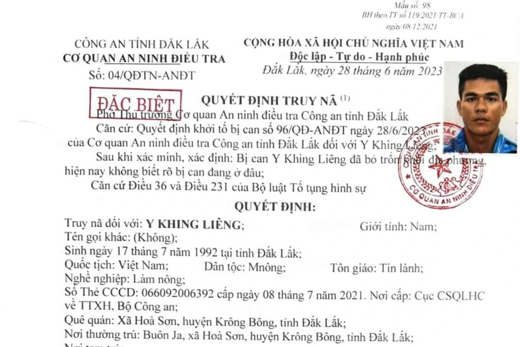 Vụ khủng bố tại Đắk Lắk: Chi tiết nhận dạng 6 đối tượng bị truy nã đặc biệt - 2 Vụ khủng bố tại Đắk Lắk: Chi tiết nhận dạng 6 đối tượng bị truy nã đặc biệt - 2