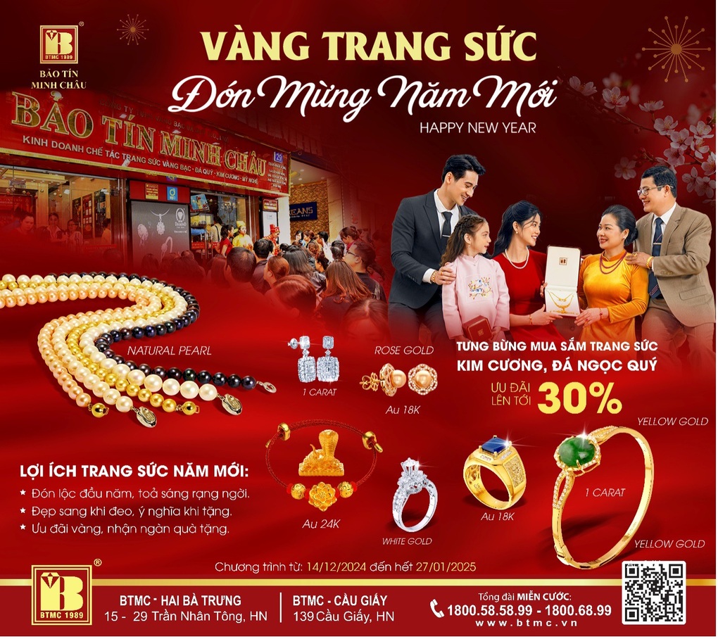 Mừng xuân Ất Tỵ 2025 cùng nhiều quà tặng, ưu đãi hấp dẫn từ Bảo Tín Minh Châu - 5 Mừng xuân Ất Tỵ 2025 cùng nhiều quà tặng, ưu đãi hấp dẫn từ Bảo Tín Minh Châu - 5
