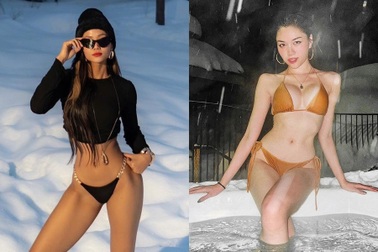H'Hen Niê "bắt kịp" trào lưu khoe dáng nóng bỏng với bikini giữa trời tuyết