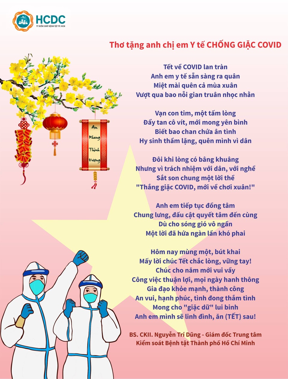 Giám đốc HCDC khai bút thơ xuân chống giặc Covid - 2