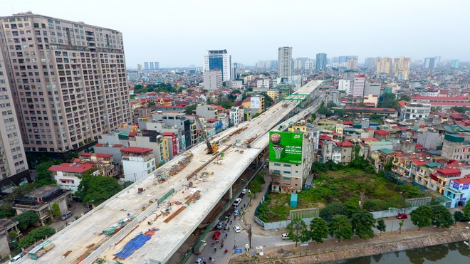 Đại công trường trên cao 9.400 tỷ xuyên đường cong mềm mại ở Hà Nội - 8
