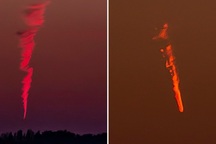 Vật thể lạ cháy trên nền trời Anh để lại đám khói suốt 20 phút