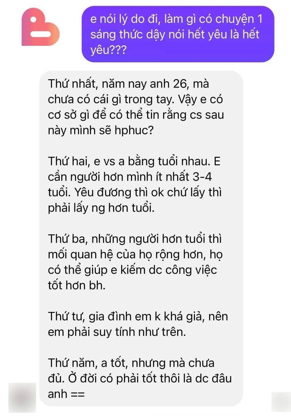 Cô gái đá người yêu vì có phải tốt thôi là được đâu gây xôn xao cõi mạng - 1 Cô gái đá người yêu vì có phải tốt thôi là được đâu gây xôn xao cõi mạng - 1