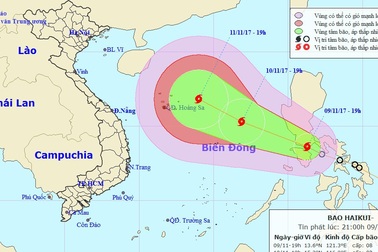 Bão Haikui giật cấp 10 sắp vào Biển Đông