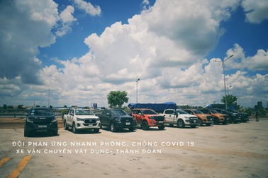 "Biệt đội" 80 xe bán tải vận chuyển lương thực tiếp sức TPHCM chống dịch