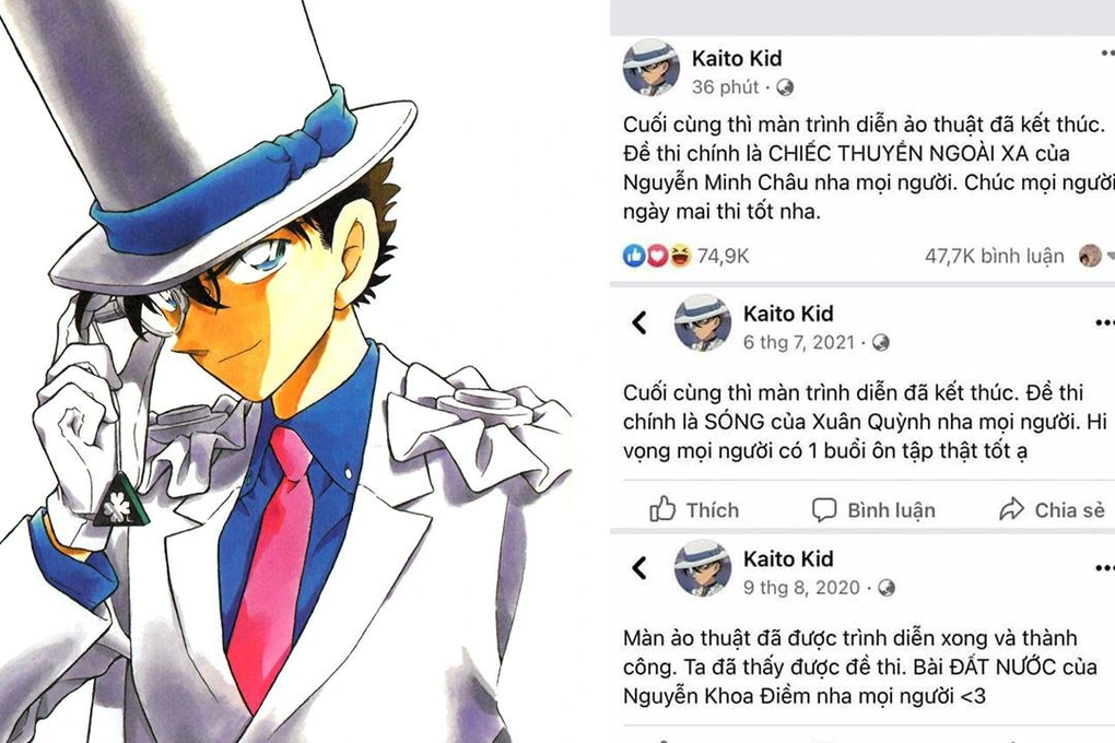 Tài khoản Kaito Kid đoán đề thi Văn có thể phải nộp phạt 10-20 triệu đồng - 1 Tài khoản Kaito Kid đoán đề thi Văn có thể phải nộp phạt 10-20 triệu đồng - 1