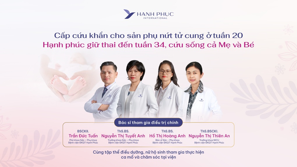Gia cố tử cung bằng lưới sinh học, cứu thai phụ nứt tử cung ở tuần 20 - 1 Gia cố tử cung bằng lưới sinh học, cứu thai phụ nứt tử cung ở tuần 20 - 1
