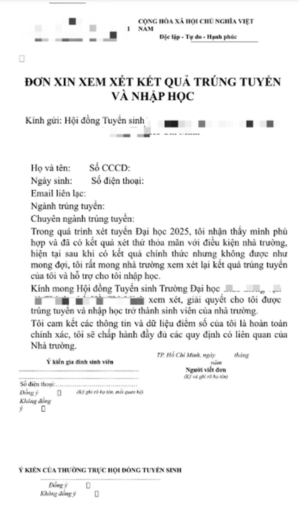 Strange story of 2025 admissions: Must write an application for admission... even though you have enough points - 2 Chuyện lạ tuyển sinh 2025: Phải viết đơn xin trúng tuyển… dù thừa điểm - 2
