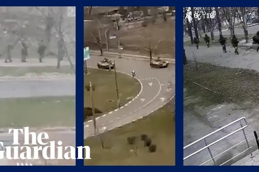 Xe quân sự, binh lính Nga tuần tra Kherson