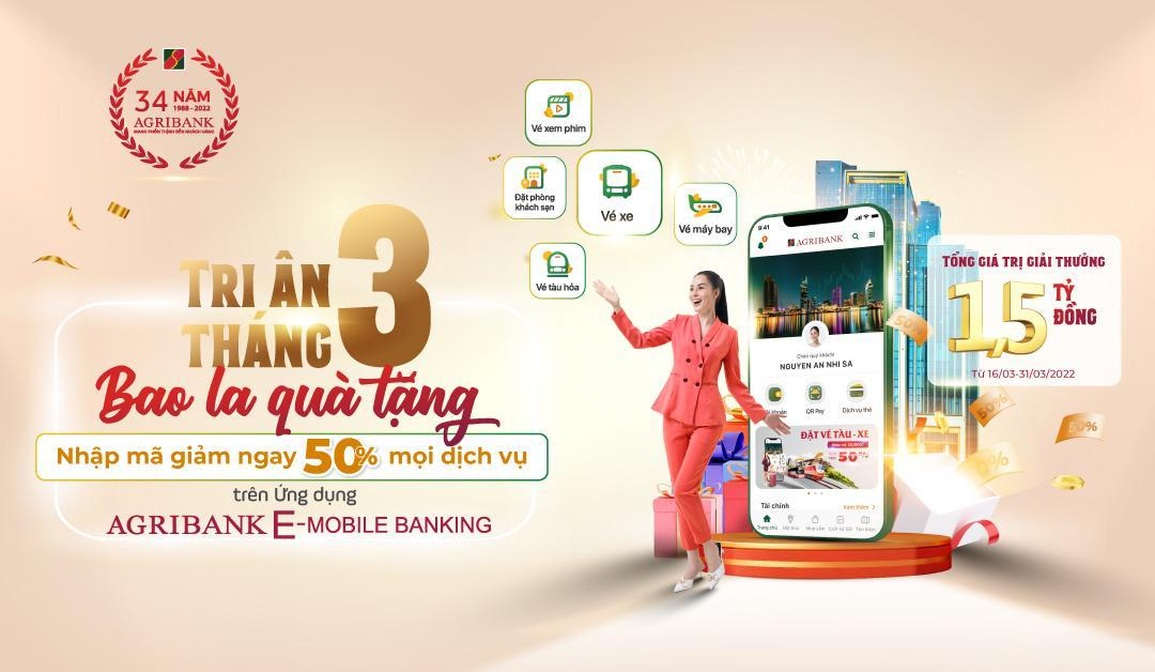 Agribank tung ưu đãi khủng tri ân khách hàng trên ứng dụng Agribank E-Mobile Banking - 1 Agribank tung ưu đãi khủng tri ân khách hàng trên ứng dụng Agribank E-Mobile Banking - 1