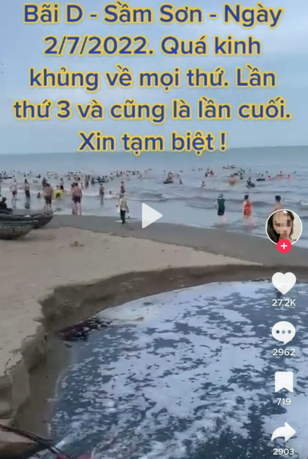 Thực hư clip cống nước thải đen ngòm xả thẳng ra biển Sầm Sơn - 1 Thực hư clip cống nước thải đen ngòm xả thẳng ra biển Sầm Sơn - 1