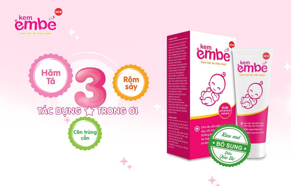 Kem Em Bé New 3 trong 1 - vừa lành, vừa hiệu quả cho da khi bé bị hăm tã, rôm sảy và côn trùng cắn - 1 Kem Em Bé New 3 trong 1 - vừa lành, vừa hiệu quả cho da khi bé bị hăm tã, rôm sảy và côn trùng cắn - 1