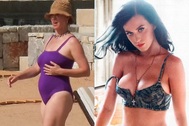 Mặc áo tắm lộ bụng tròn vo, Katy Perry bị nghi lại mang bầu