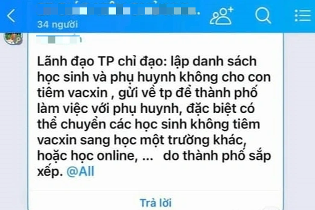 Nha Trang phản hồi thông tin trẻ không tiêm vắc xin Covid-19 phải ở nhà - 1 Nha Trang phản hồi thông tin trẻ không tiêm vắc xin Covid-19 phải ở nhà - 1