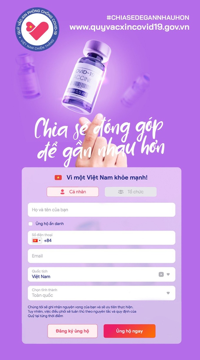 Nhiều hình thức ủng hộ trên website Quỹ Vắc xin  - Ảnh 1.