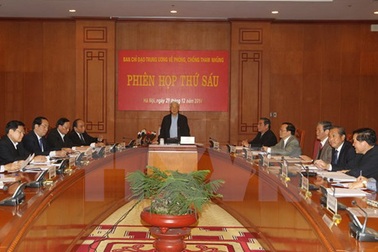 Phiên họp thứ 6 Ban Chỉ đạo Trung ương về phòng, chống tham nhũng