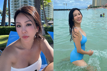 Hoa hậu Thu Hoài hậu ly hôn chồng trẻ: Du lịch sang chảnh, sắc vóc gợi cảm