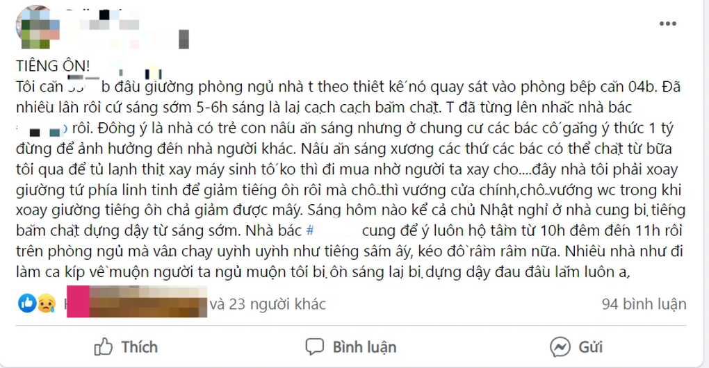 Tiếng động lạ lúc nửa đêm khiến dân chung cư tranh cãi nảy lửa - 1 Tiếng động lạ lúc nửa đêm khiến dân chung cư tranh cãi nảy lửa - 1