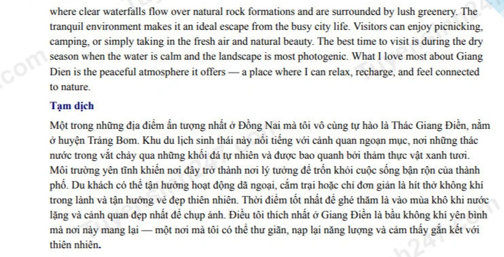 Đề và đáp án môn tiếng Anh thi lớp 10 năm 2025 tỉnh Đồng Nai - 6 Đề và đáp án môn tiếng Anh thi lớp 10 năm 2025 tỉnh Đồng Nai - 6