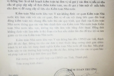 Cảnh báo đối tượng giả mạo Kiểm toán nhà nước để trục lợi