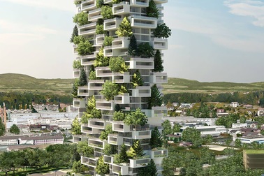 Tòa nhà siêu độc cao hơn 100m phủ toàn cây xanh