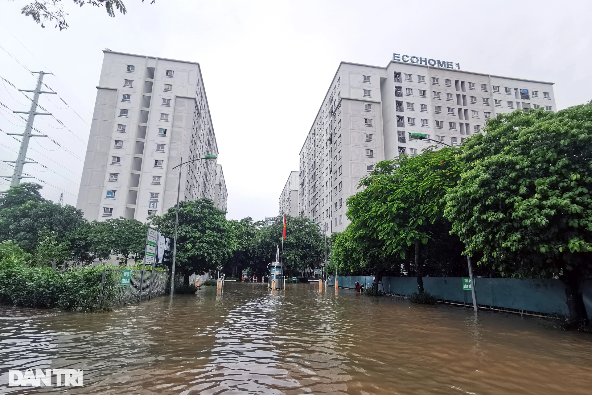 Chung cư ngập sâu, bãi xe òm ọp nước, cư dân lội nước hóa vàng ngày Rằm - 1 Chung cư ngập sâu, bãi xe òm ọp nước, cư dân lội nước hóa vàng ngày Rằm - 1