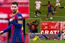 Messi tỏa sáng, Barcelona đánh bại Sevilla và soán ngôi Real Madrid