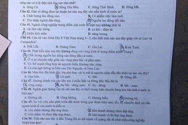 Đề thi trắc nghiệm môn Địa lý kỳ thi THPT quốc gia 2017