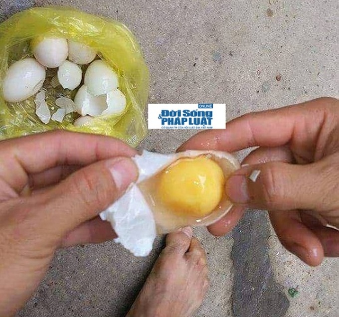 Trứng vịt có lòng trắng bám “như đỉa” gây hoang mang