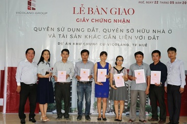 Vicoland tiếp tục trao sổ hồng nhà ở xã hội tại Huế và Đà Nẵng