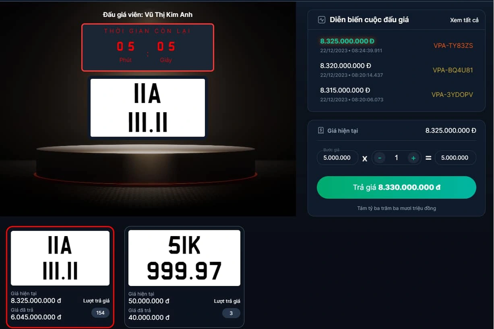 Người trúng đấu giá biển 11A-111.11 đã nộp đủ 8,78 tỷ đồng - 2 Người trúng đấu giá biển 11A-111.11 đã nộp đủ 8,78 tỷ đồng - 2